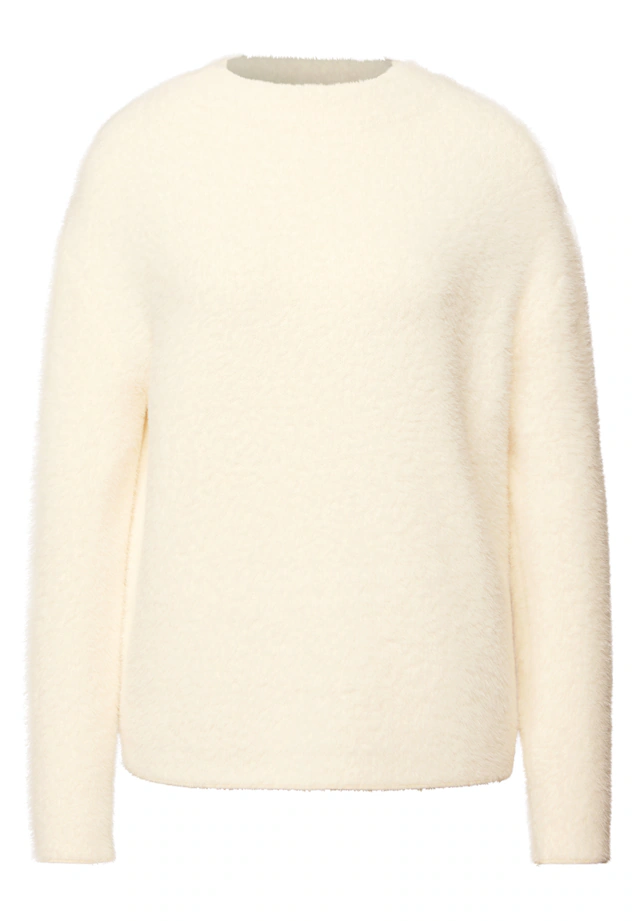 STREET ONE Stehkragenpullover aus softem Materialmix