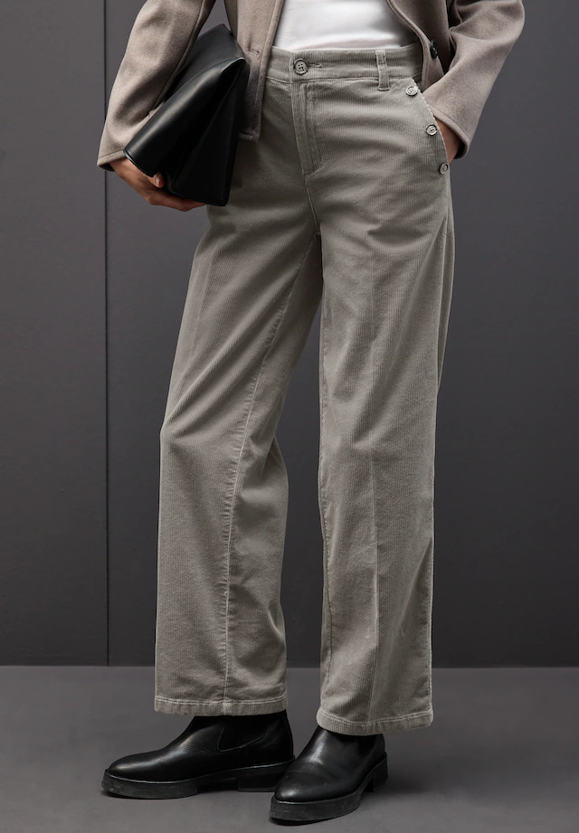 STREET ONE Cordhose Straight Leg, Mid Waist
