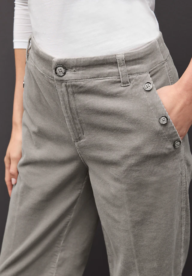 STREET ONE Cordhose Straight Leg, Mid Waist