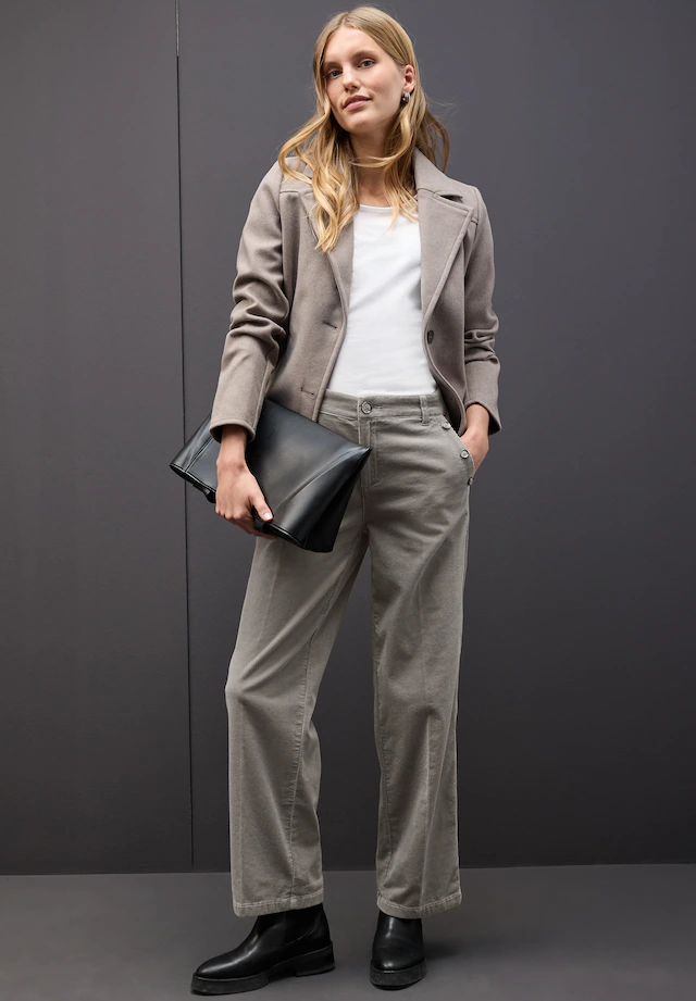STREET ONE Cordhose Straight Leg, Mid Waist