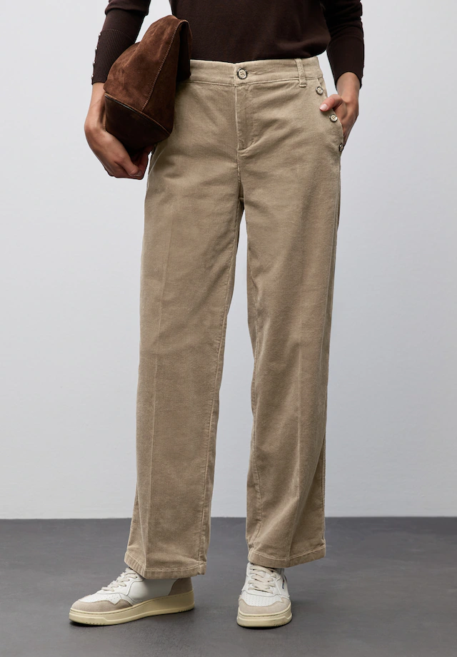 STREET ONE Cordhose Straight Leg, Mid Waist