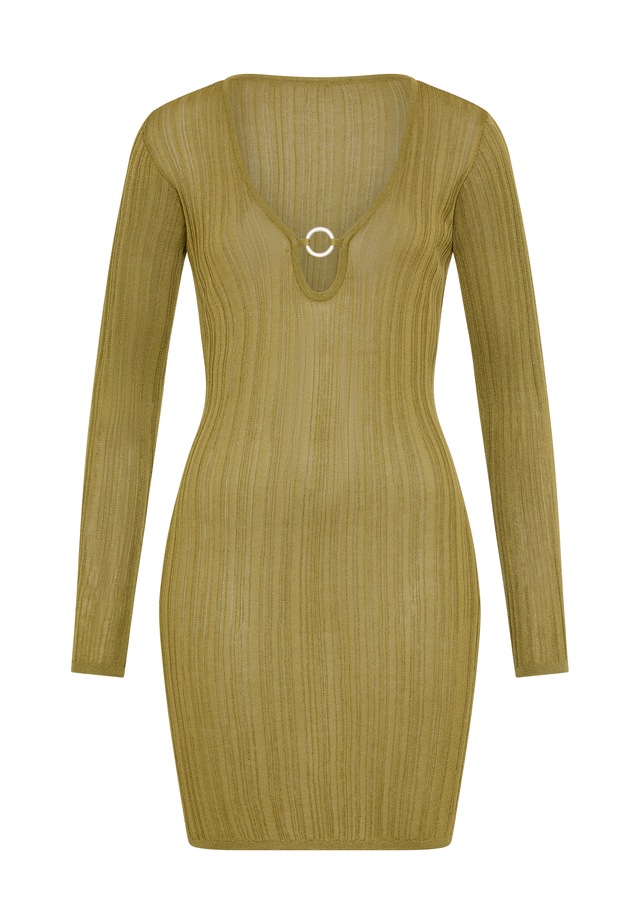 LSCN by LASCANA Strandkleid Strickkleid mit langen Ärmeln, Cover-up, Beachkleid