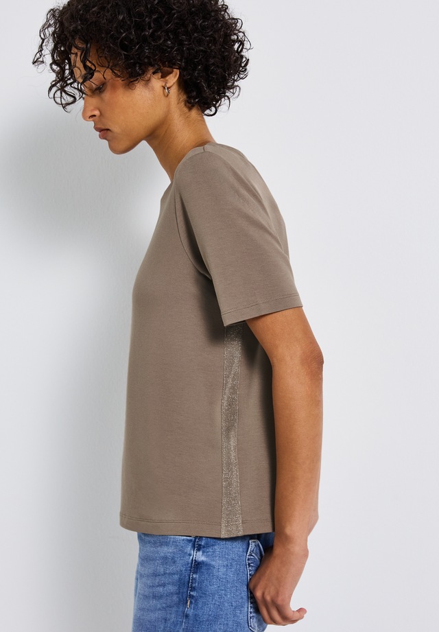 STREET ONE T-Shirt mit Glitzerstreifen