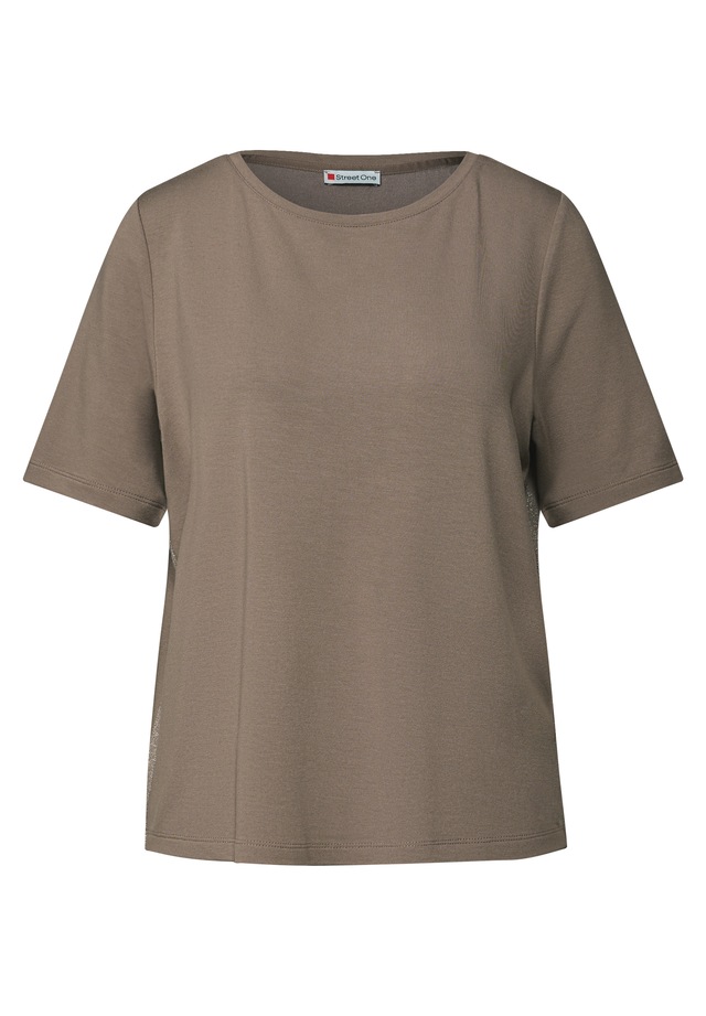 STREET ONE T-Shirt mit Glitzerstreifen
