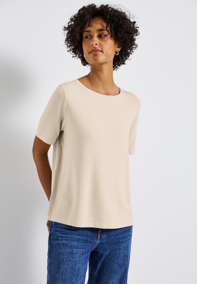 STREET ONE T-Shirt mit Glitzerstreifen