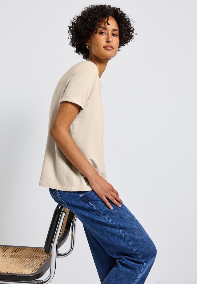 STREET ONE T-Shirt mit Glitzerstreifen