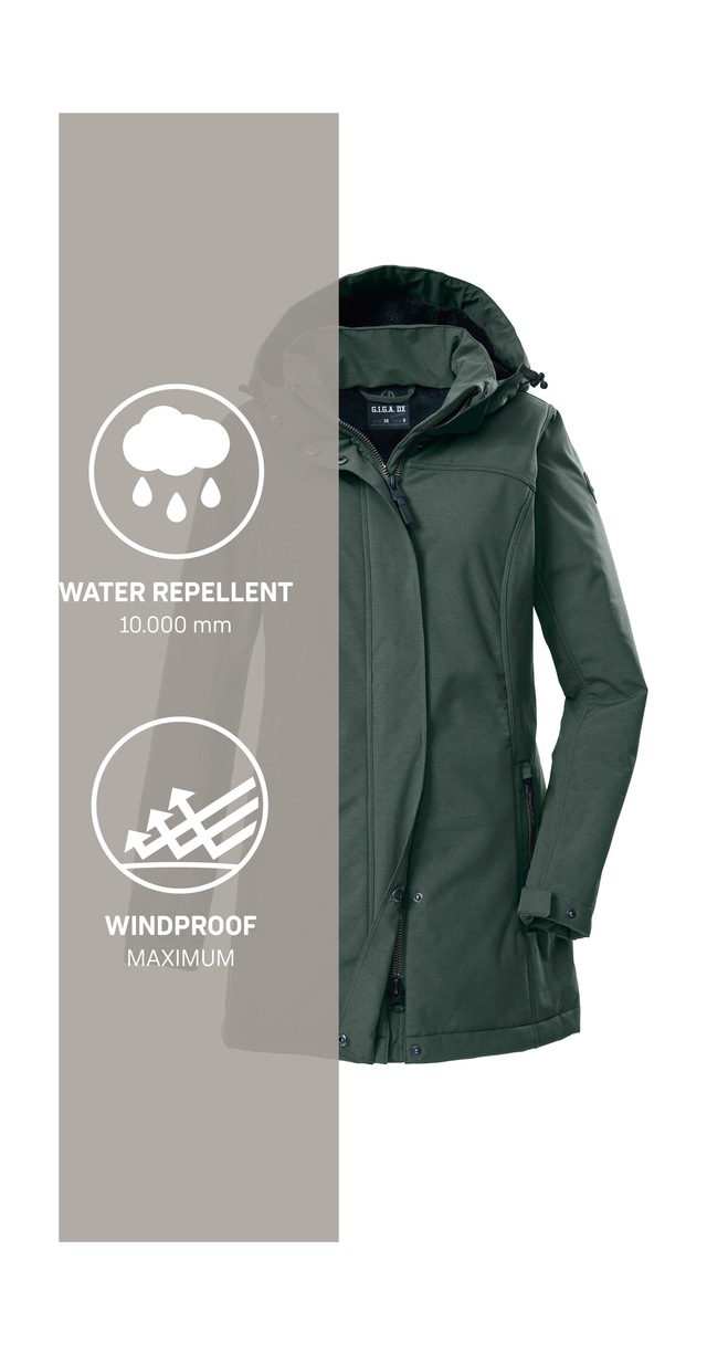 G.I.G.A. DX by killtec Softshellparka »GW 36 WMN SFTSHLL PRK« Softshellparka: wasserdicht, Teddyfell, 2-Wege-Reißverschluss