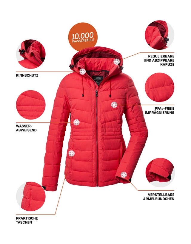 Killtec Steppjacke »KOW 10 WMN QLTD JCKT« Damenjacke: abnehmbare Kapuze, wasserabweisend, atmungsaktiv