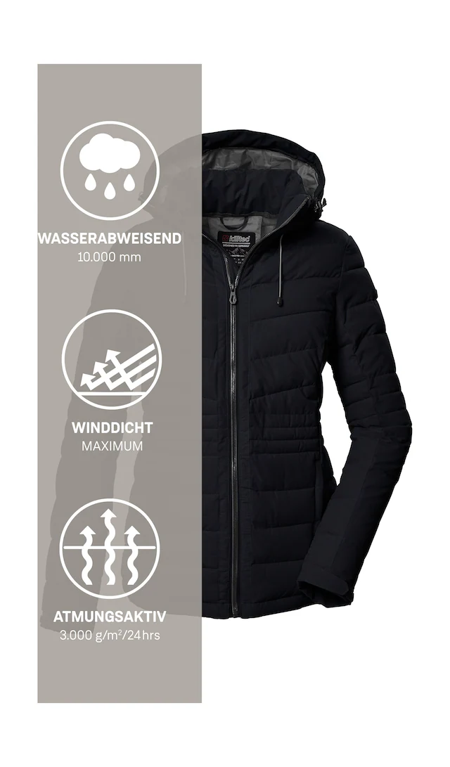 Killtec Steppjacke »KOW 10 WMN QLTD JCKT« Damenjacke: abnehmbare Kapuze, wasserabweisend, atmungsaktiv
