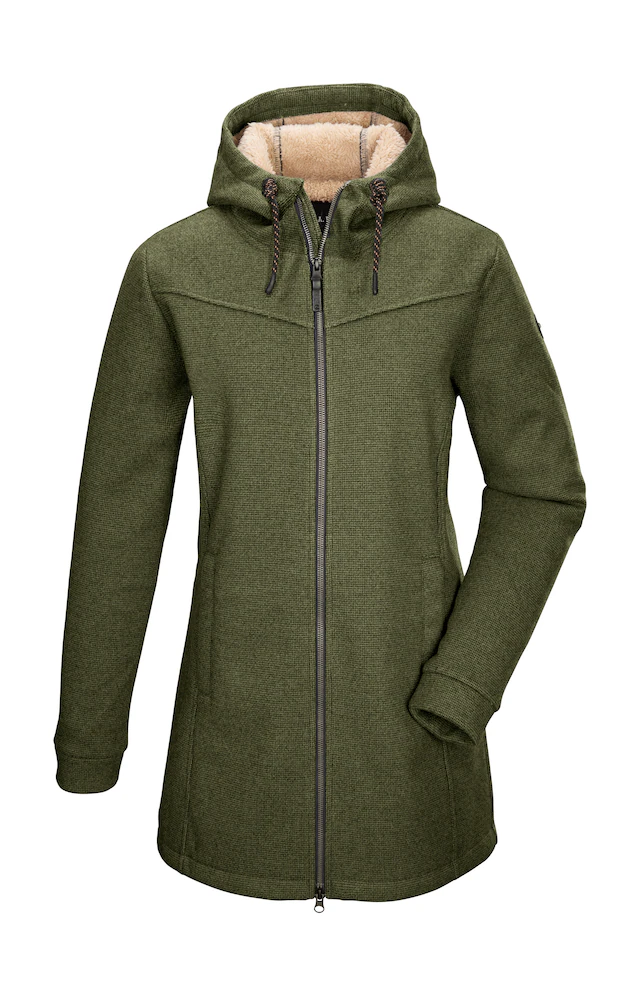 G.I.G.A. DX by killtec Fleecejacke »GW 37 WMN KNTFLC PRK« Strickfleeceparka mit Kapuze, Teddyfell, 2-Wege-Reißverschluss