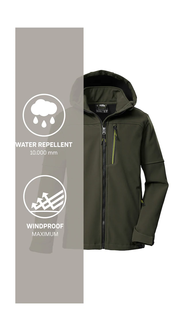 Killtec Softshelljacke »KOW 226 BYS SFTSHLL JCKT« Wind- und wasserabweisende Kinder-Softshelljacke, Fleece, Reflektoren