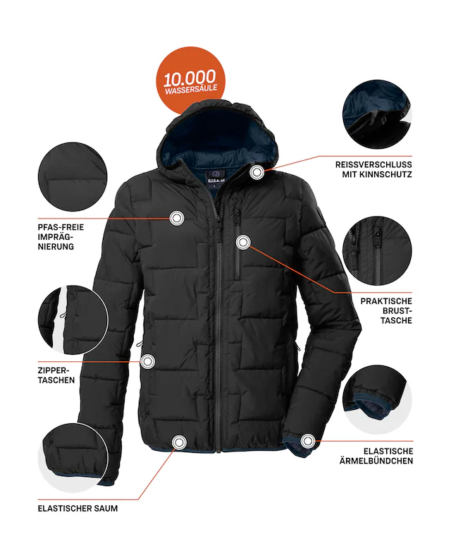 G.I.G.A. DX by killtec Steppjacke »GW 72 MN QLTD JCKT« Wasserabweisende Herren Steppjacke mit 10.000 mm Wassersäule
