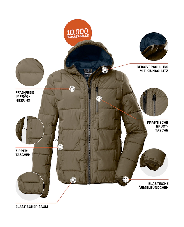 G.I.G.A. DX by killtec Steppjacke »GW 72 MN QLTD JCKT« Wasserabweisende Herren Steppjacke mit 10.000 mm Wassersäule
