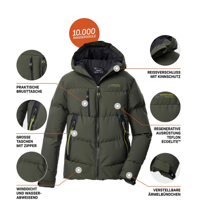 Killtec Steppjacke »KOW 239 BYS QLTD JCKT« Winddichte, wasserabweisende Kinderjacke mit verstellbaren Bündchen