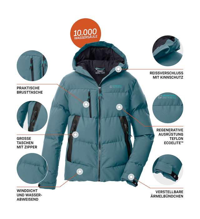 Killtec Steppjacke »KOW 239 BYS QLTD JCKT« Winddichte, wasserabweisende Kinderjacke mit verstellbaren Bündchen