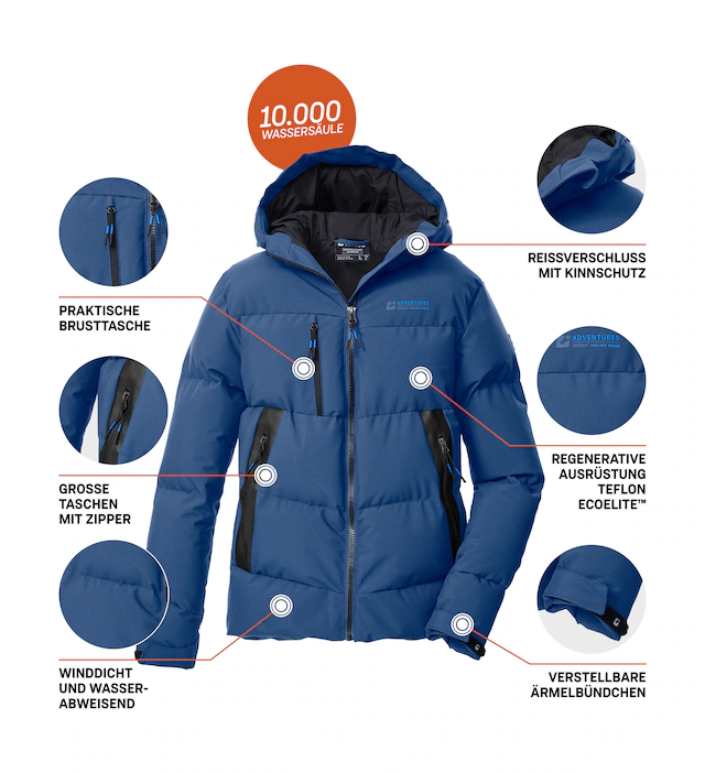 Killtec Steppjacke »KOW 239 BYS QLTD JCKT« Winddichte, wasserabweisende Kinderjacke mit verstellbaren Bündchen