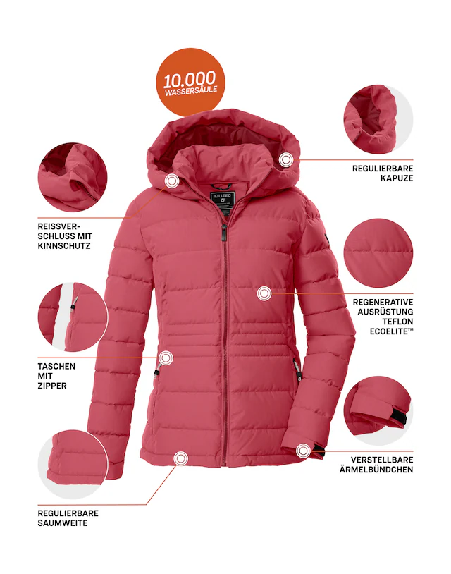 Killtec Steppjacke »KOW 10 WMN QLTD JCKT« Winddichte, wasserabweisende Damen Steppjacke mit verstellbarer Kapuze