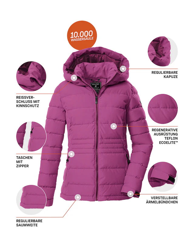 Killtec Steppjacke »KOW 10 WMN QLTD JCKT« Winddichte, wasserabweisende Damen Steppjacke mit verstellbarer Kapuze