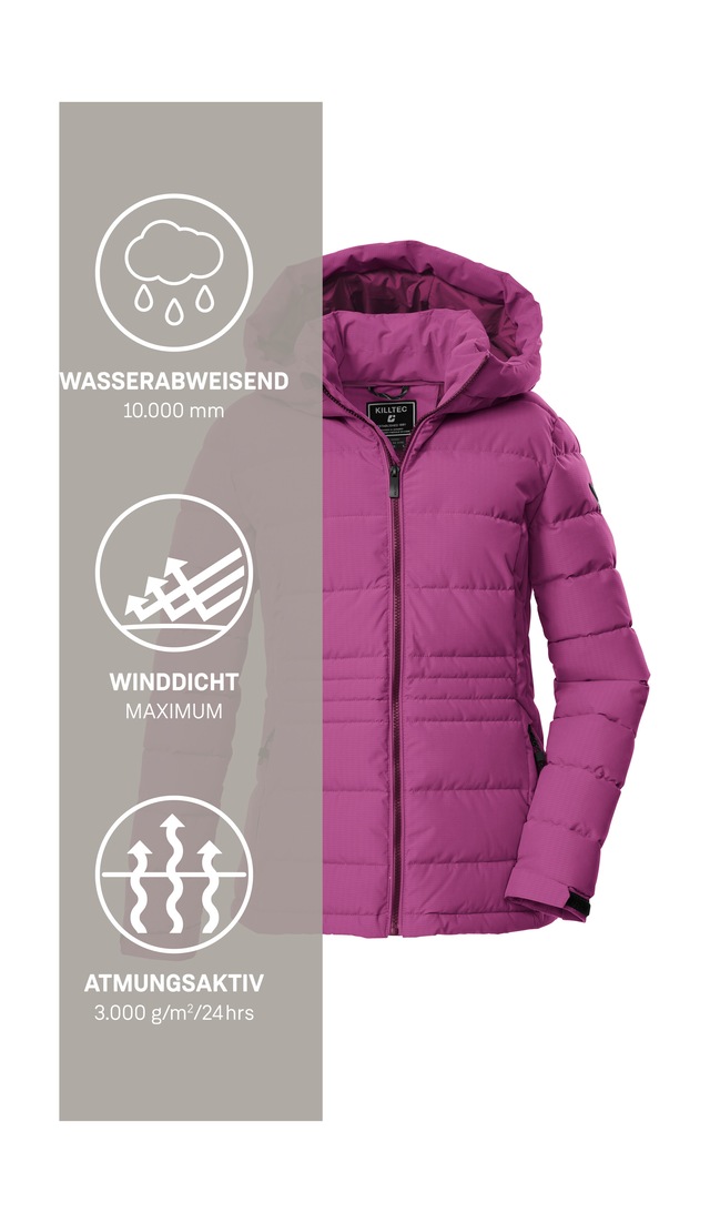 Killtec Steppjacke »KOW 10 WMN QLTD JCKT« Winddichte, wasserabweisende Damen Steppjacke mit verstellbarer Kapuze