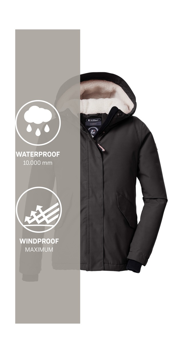 Killtec Funktionsjacke »KOW 235 GRLS JCKT« Wind- und wasserdichte Kids-Jacke mit Teddyfell und Teflon EcoElite™