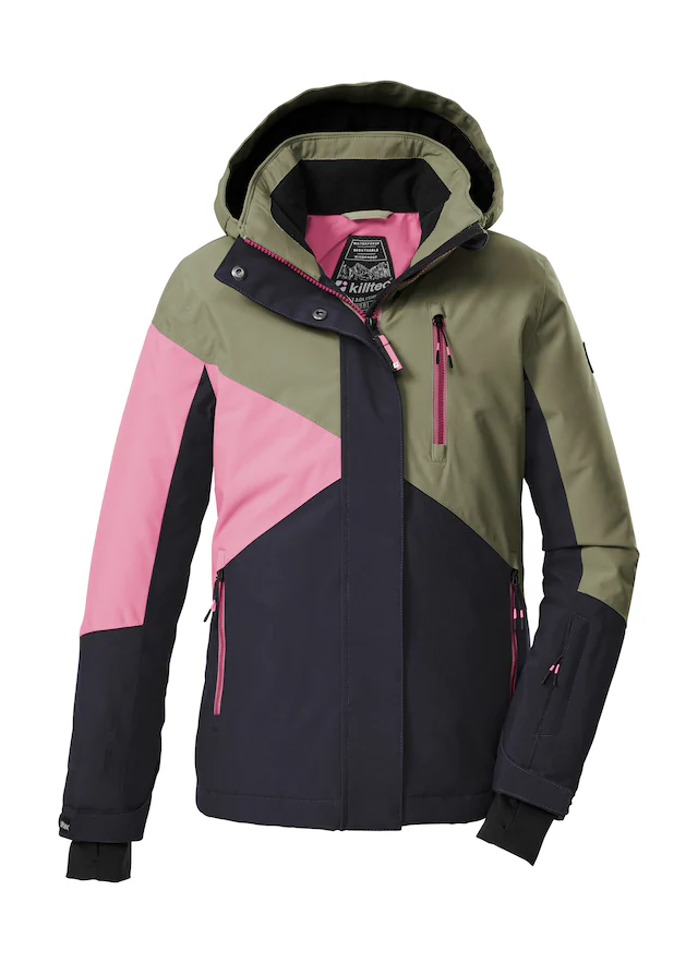 Killtec Skijacke »KSW 209 GRLS SKI JCKT« Mädchen-Skijacke: wasserdicht, atmungsaktiv, Colourblock-Design