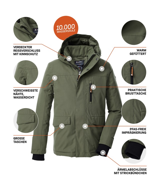 Killtec Funktionsjacke »KOW 233 BYS JCKT« Wind- und wasserdichte Kinderjacke mit Teflon EcoElite™ Imprägnierung