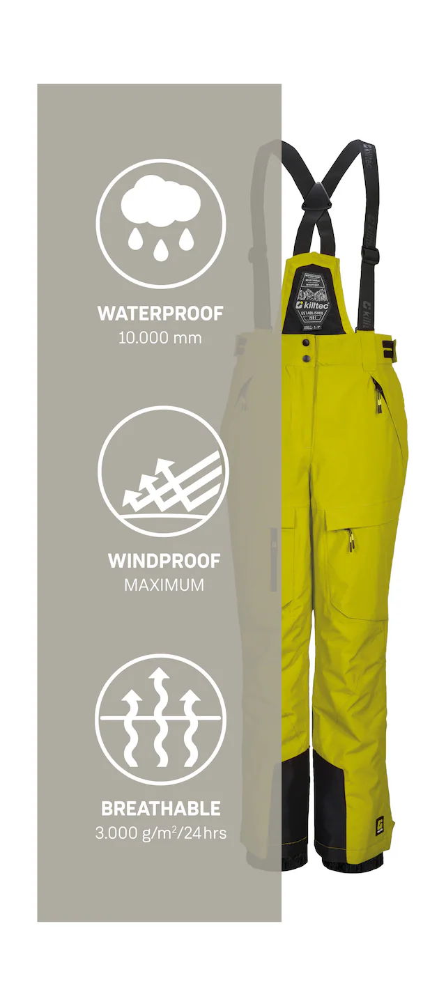 Killtec Skihose »KSW 204 BYS SKI PNTS« Wasserdichte, atmungsaktive Skihose mit verstellbarem Latz und Trägern