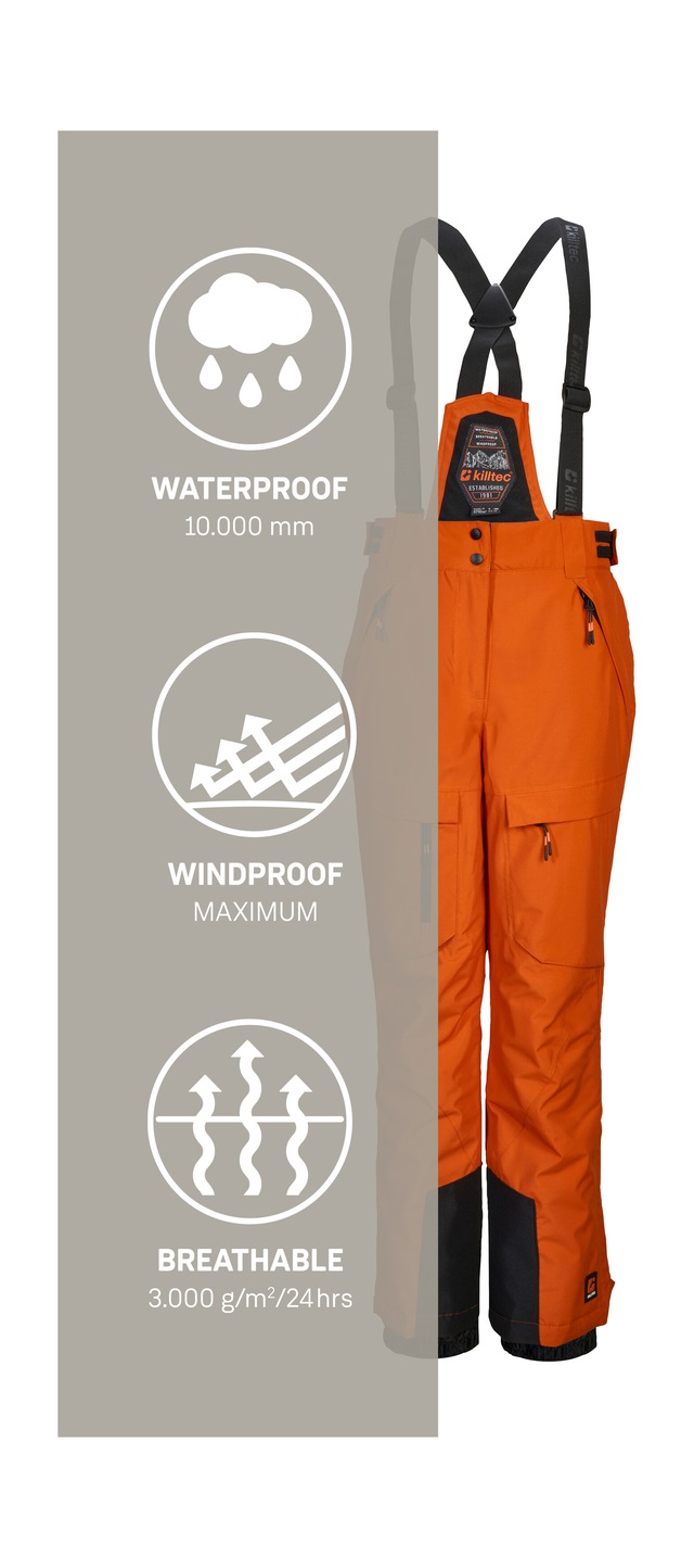 Killtec Skihose »KSW 204 BYS SKI PNTS« Wasserdichte, atmungsaktive Skihose mit verstellbarem Latz und Trägern