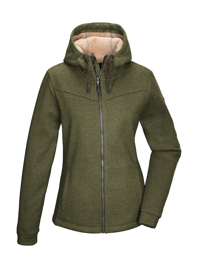 G.I.G.A. DX by killtec Fleecejacke »GW 38 WMN KNTFLC JCKT« Strickfleecejacke mit Teddyfutter, verstellbarer Kapuze, Kinnschutz