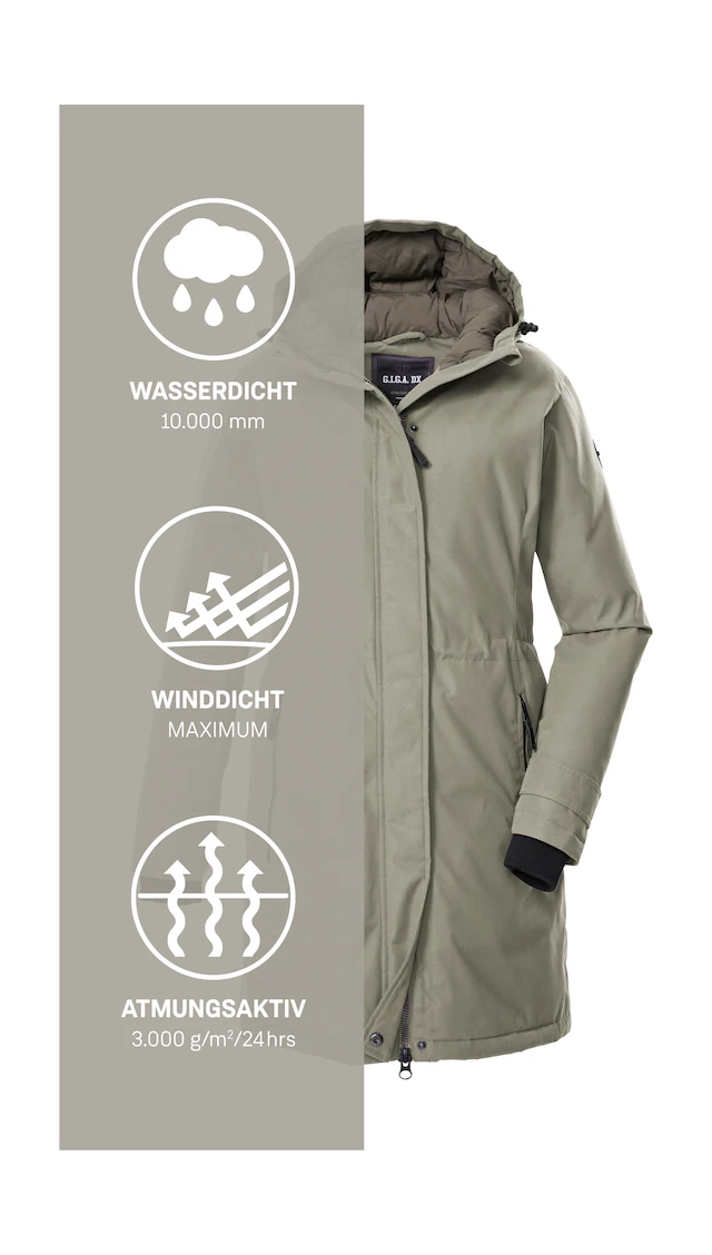 G.I.G.A. DX by killtec Parka »GW 22 WMN PRK« Funktionsparka: wasserdicht, atmungsaktiv, 2-Wege-Reißverschluss