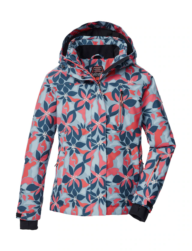Killtec Skijacke »KSW 211 GRLS SKI JCKT« Wind- und wasserdichte Skijacke mit floralem Print und Stauraum