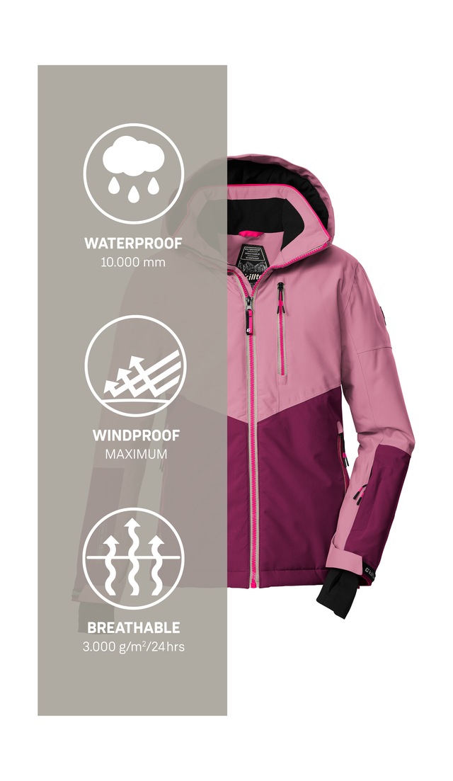 Killtec Skijacke »KSW 207 GRLS SKI JCKT« Wasserdichte, atmungsaktive Kinderjacke mit reflektierenden Details