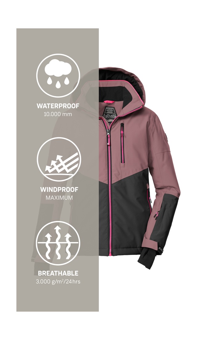 Killtec Skijacke »KSW 207 GRLS SKI JCKT« Wasserdichte, atmungsaktive Kinderjacke mit reflektierenden Details