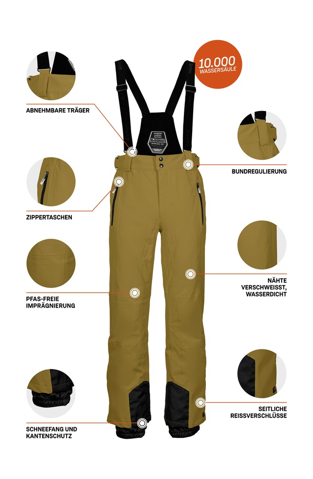 Killtec Skihose »KSW 100 MN SKI PNTS« Wind- und wasserdichte Skihose, verstellbar, mit Schneefängen