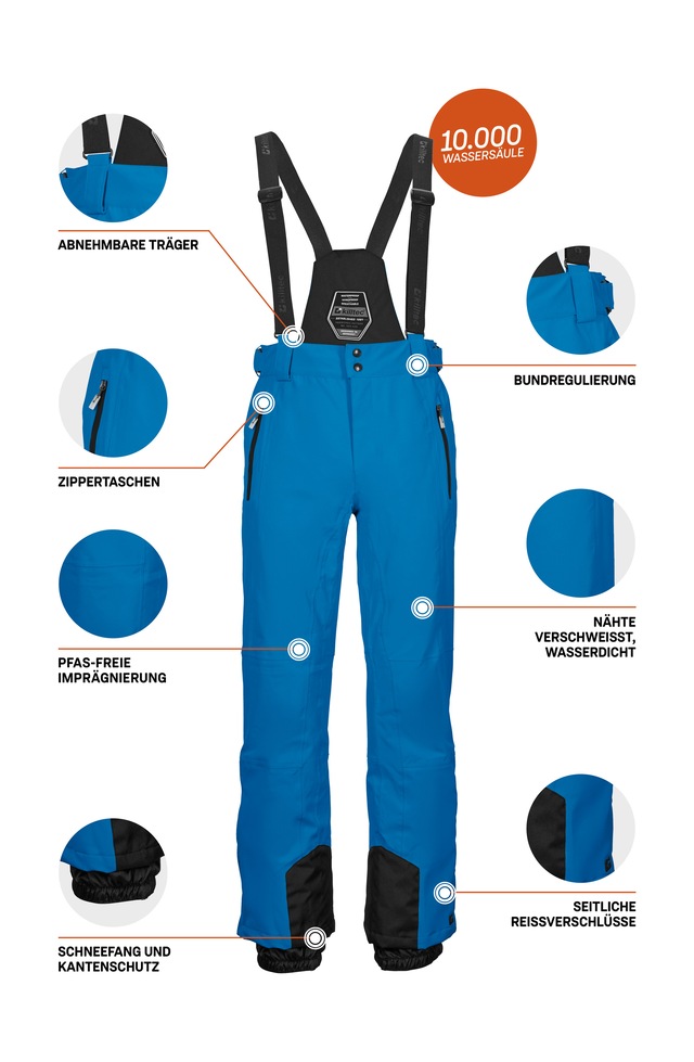 Killtec Skihose »KSW 100 MN SKI PNTS« Wind- und wasserdichte Skihose, verstellbar, mit Schneefängen