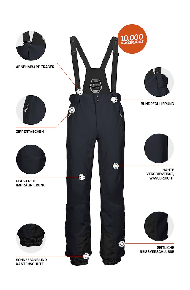 Killtec Skihose »KSW 100 MN SKI PNTS« Wind- und wasserdichte Skihose, verstellbar, mit Schneefängen