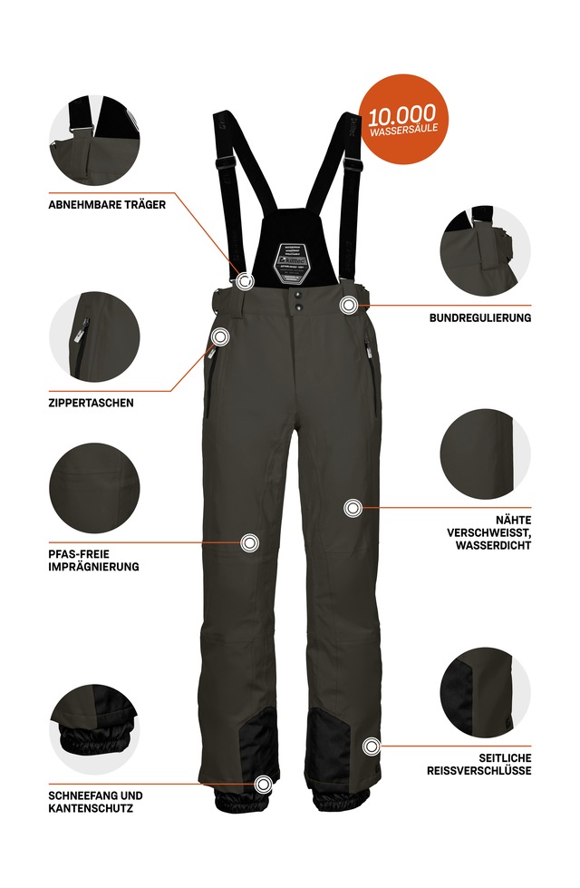 Killtec Skihose »KSW 100 MN SKI PNTS« Wind- und wasserdichte Skihose, verstellbar, mit Schneefängen