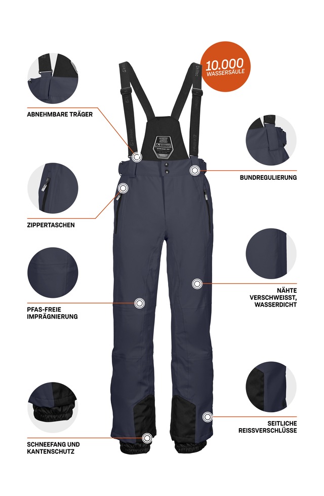 Killtec Skihose »KSW 100 MN SKI PNTS« Wind- und wasserdichte Skihose, verstellbar, mit Schneefängen