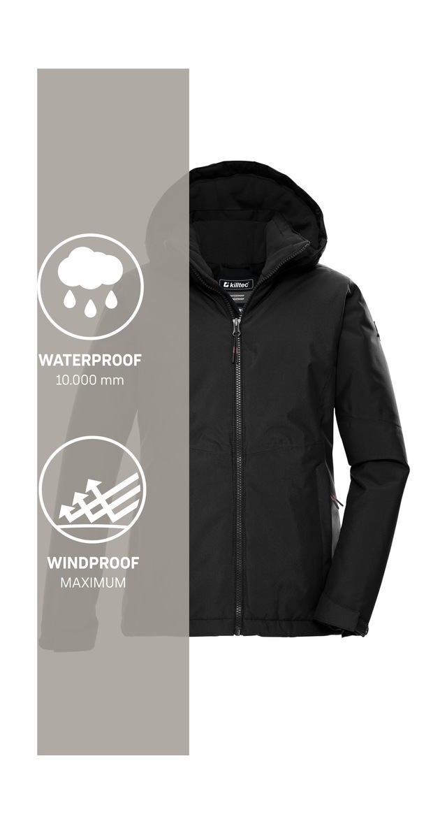 Killtec Funktionsjacke »KOW 217 GRLS JCKT« Wind- und wasserdichte Kinderjacke mit Fleece und verstellbarer Kapuze