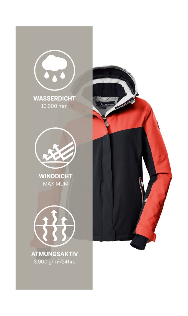 Killtec Skijacke »KSW 26 WMN SKI JCKT« Wind- und wasserdichte Skijacke, atmungsaktiv, viele Taschen