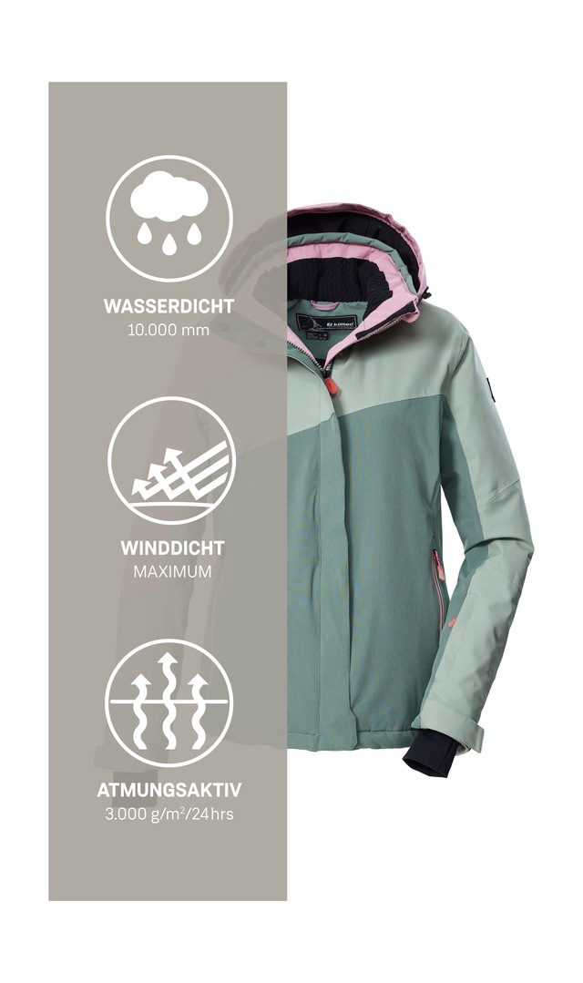 Killtec Skijacke »KSW 26 WMN SKI JCKT« Wind- und wasserdichte Skijacke, atmungsaktiv, viele Taschen