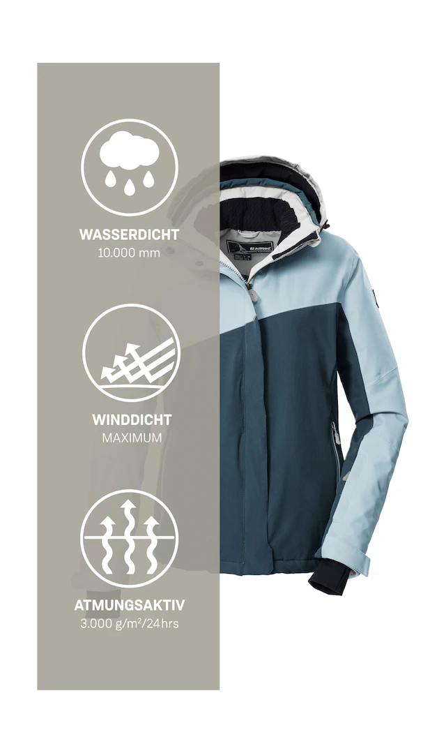 Killtec Skijacke »KSW 26 WMN SKI JCKT« Wind- und wasserdichte Skijacke, atmungsaktiv, viele Taschen