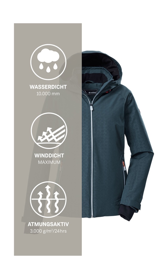 Killtec Skijacke »KSW 33 WMN SKI JCKT« Damen Skijacke: wasserdicht, atmungsaktiv, viele Taschen
