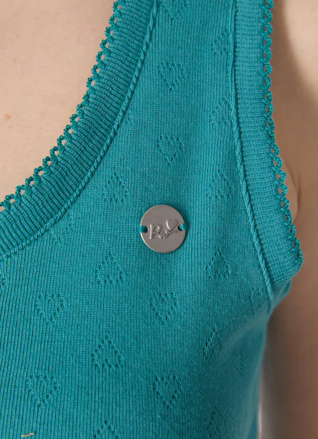 Ragwear Tanktop »AGGY« Aus Baumwolle mit kleinen Herzchen als Lockstickerei