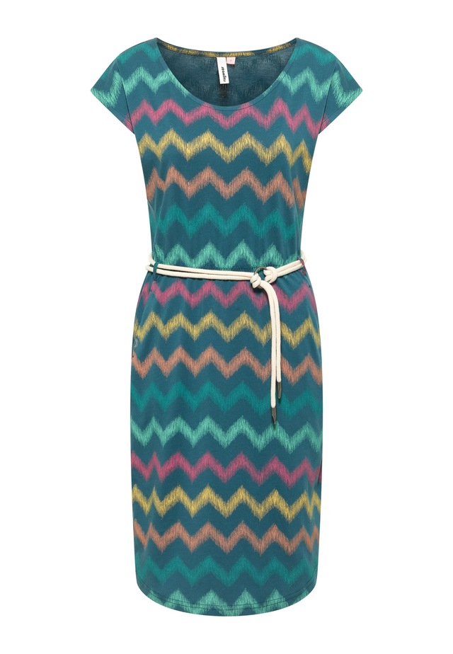 Ragwear Sommerkleid »LILITHE PRINT« 2 tlg. Baumwoll-Modal-Mix mit Eingrifftaschen und Gürtel