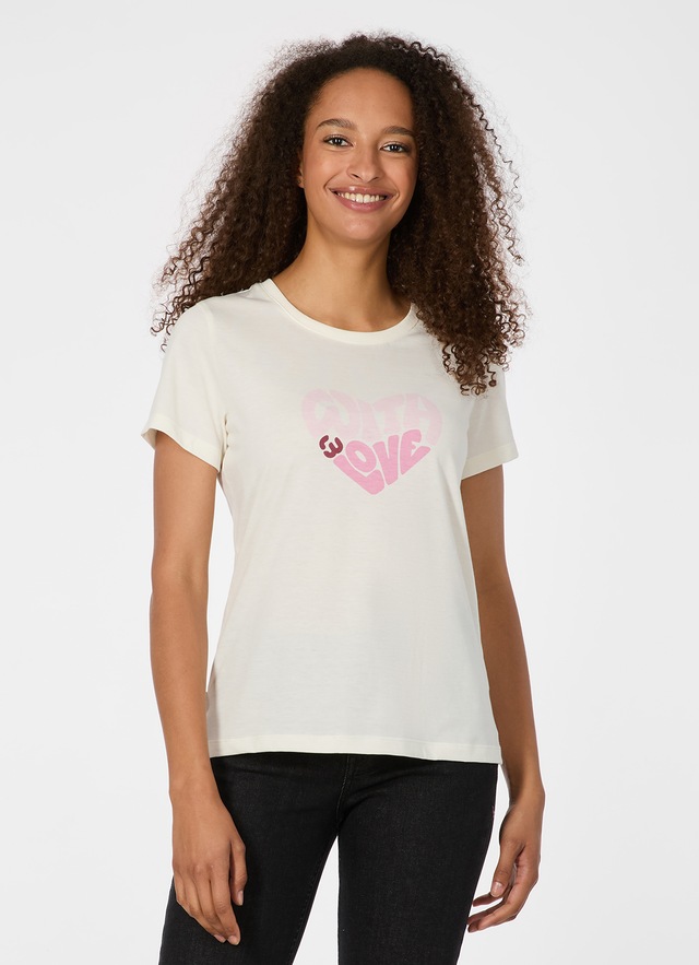 Ragwear Kurzarmshirt »MINTTA PP« Klassischer Fit mit Herz-Print und softem Finish