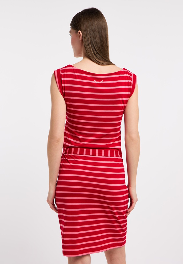Ragwear Minikleid »TAGG STRIPES« 2 tlg. Eingrifftaschen Fließende Viskosemischung mit Streifen und Bindeband
