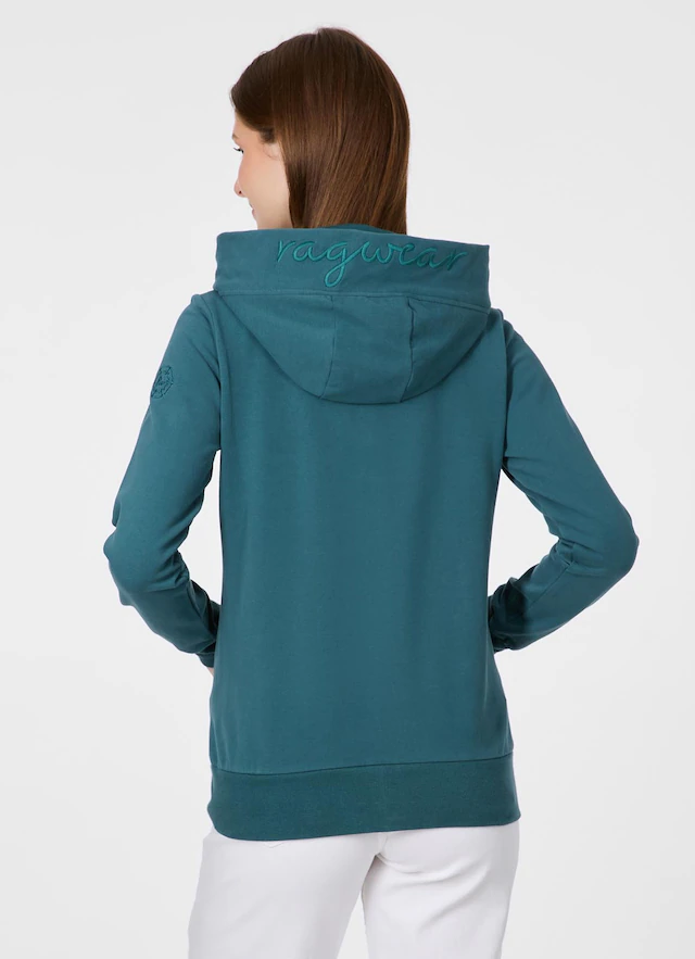 Ragwear Sweatjacke »NESKIA ZIP B« Dünne Baumwollmischung, innen brushed mit Stickerei auf der Kapuze