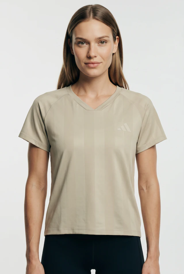 adidas Performance T-Shirt »HYPERGLAM 3-STREIFEN EMBOSS« mit V-Ausschnitt, aus Polyester