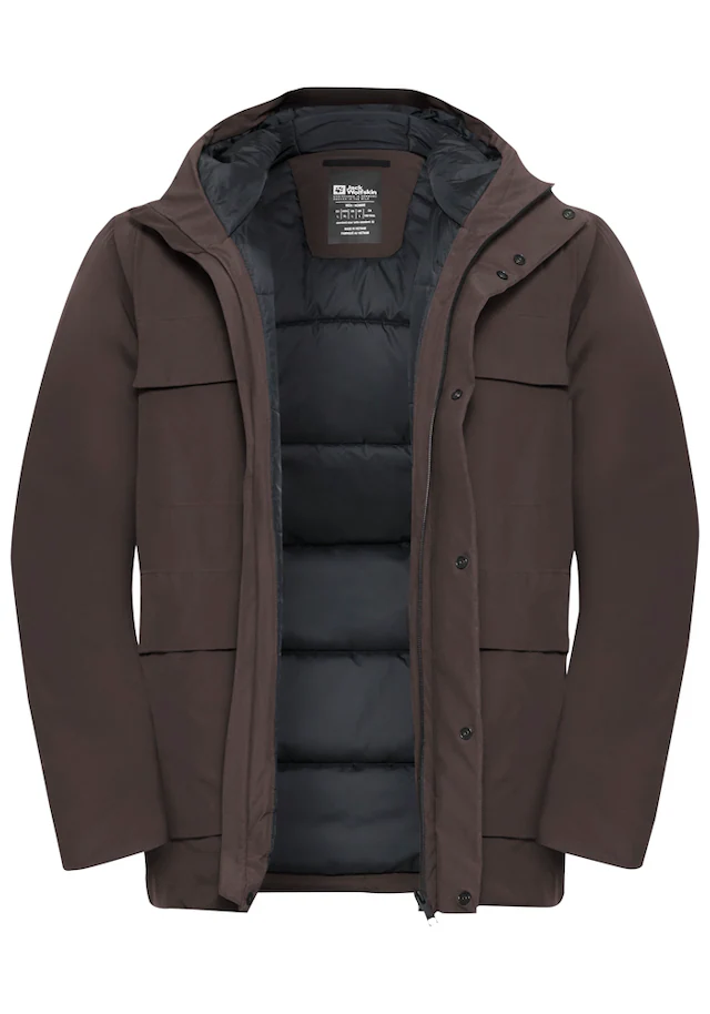 Jack Wolfskin Winterjacke »BRANDENBURGER JKT M« mit Kapuze wasserdicht, wärmend, atmungsaktiv, mit fest verbundener Kapuze